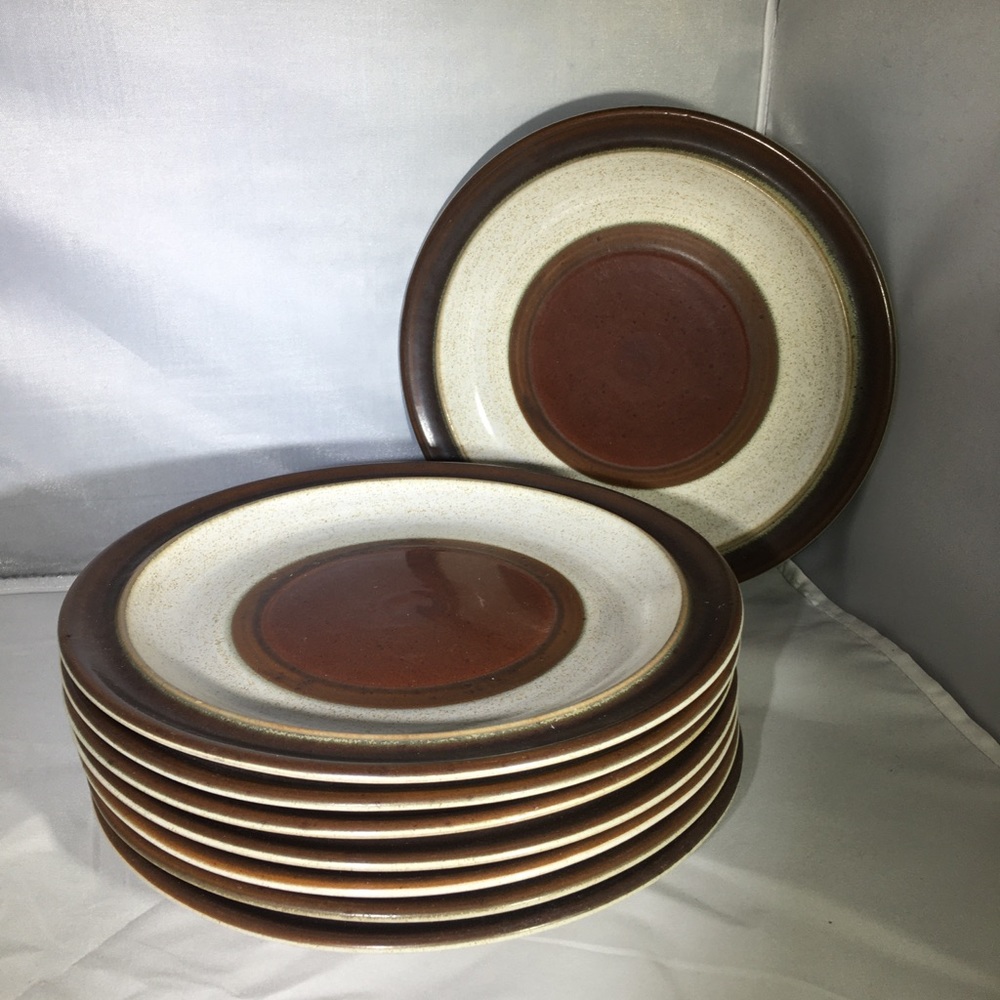 Denby Potters Wheel Red Salad Plates 8” - Set of 8